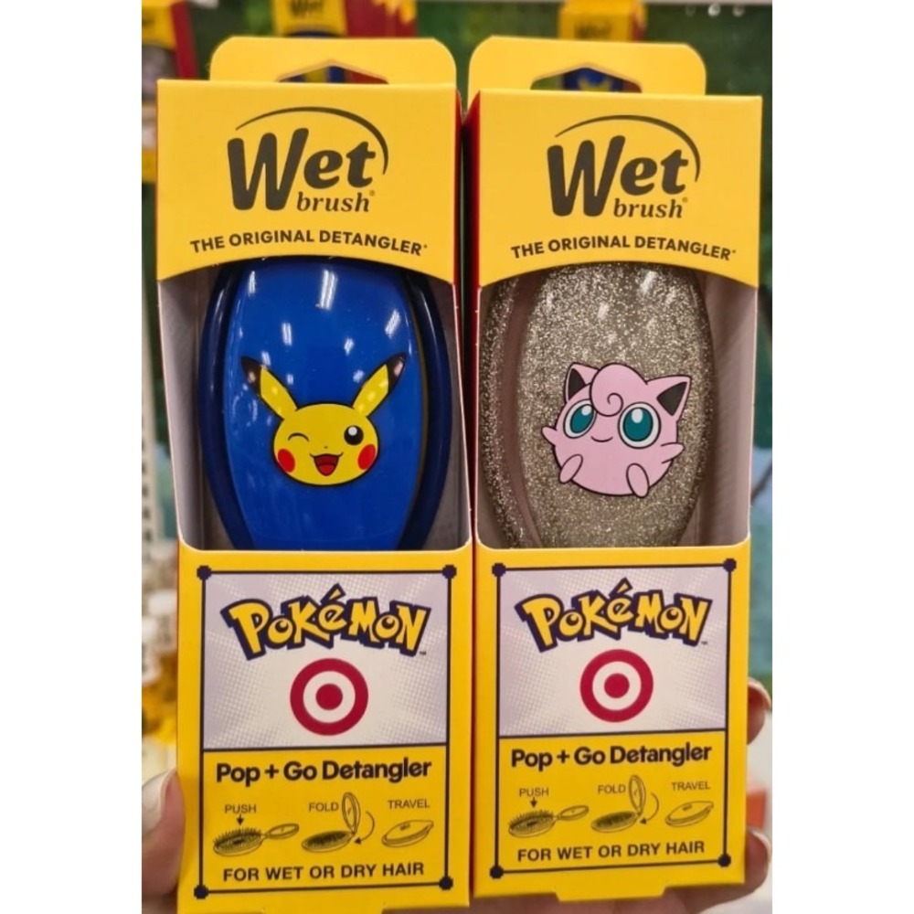 2Pokemon Target Exclusive Travel Wet Brush Pop + Go Detangler Pikachu Jigglypuff
